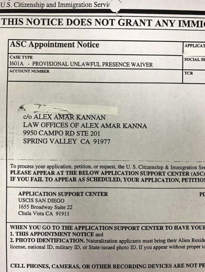 biometric services appointment
